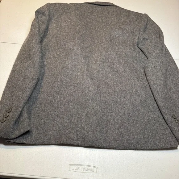 100% Pure Wool Vtg Boston Traveler Academia Gray Blazer Suit Jacket Size 5-6 USA - Picture 4 of 6